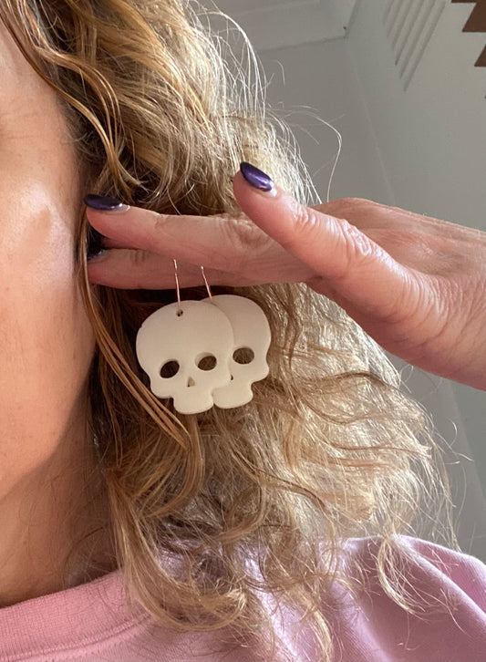 Handmade Glow-in-the-Dark Skull Earrings