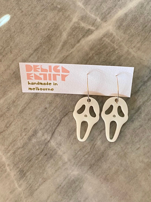 Holographic Ghostface earrings