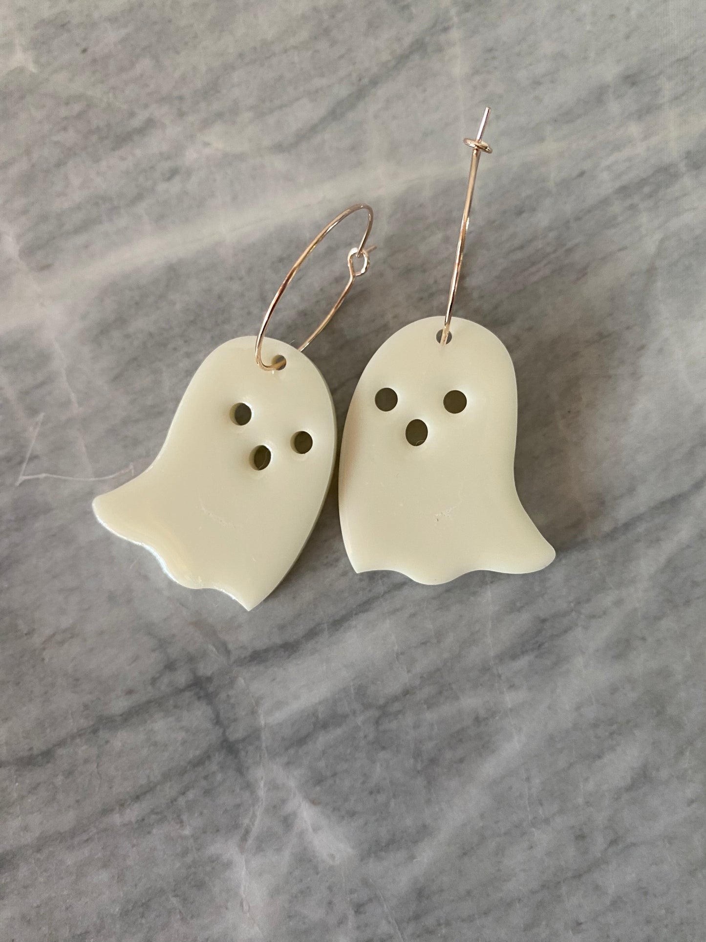 Handmade Glow-in-the-Dark Ghost Dangle Earrings