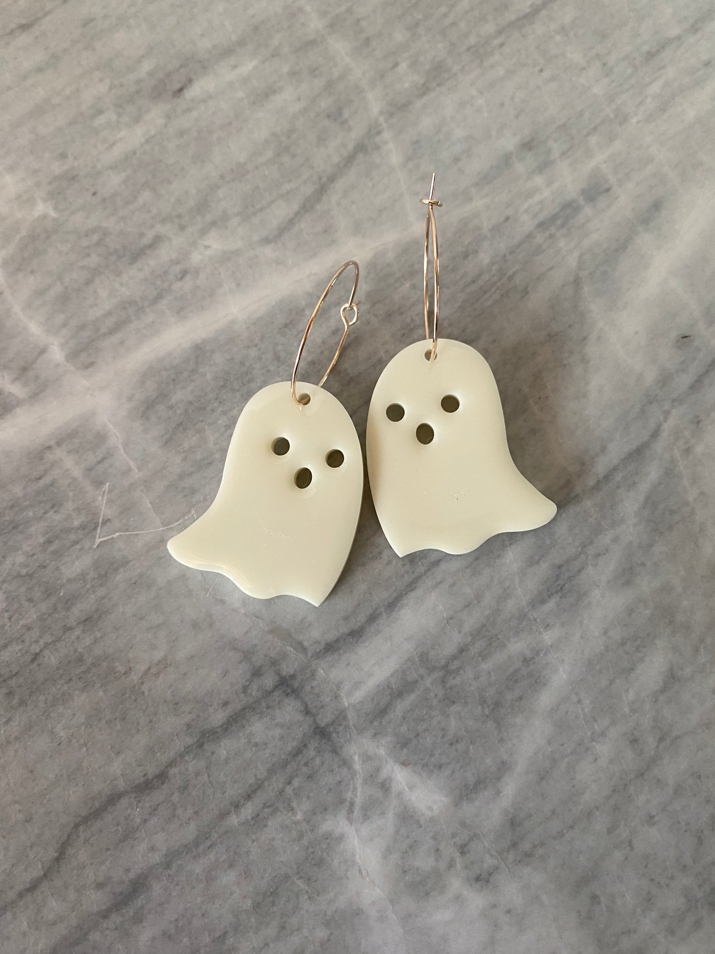 Handmade Glow-in-the-Dark Ghost Dangle Earrings