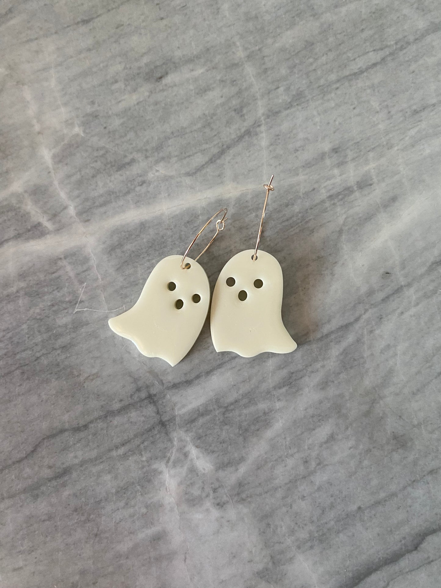 Handmade Glow-in-the-Dark Ghost Dangle Earrings