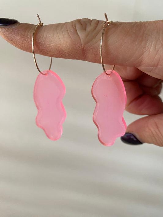 Pink Fizz Handmade Hoop Earrings